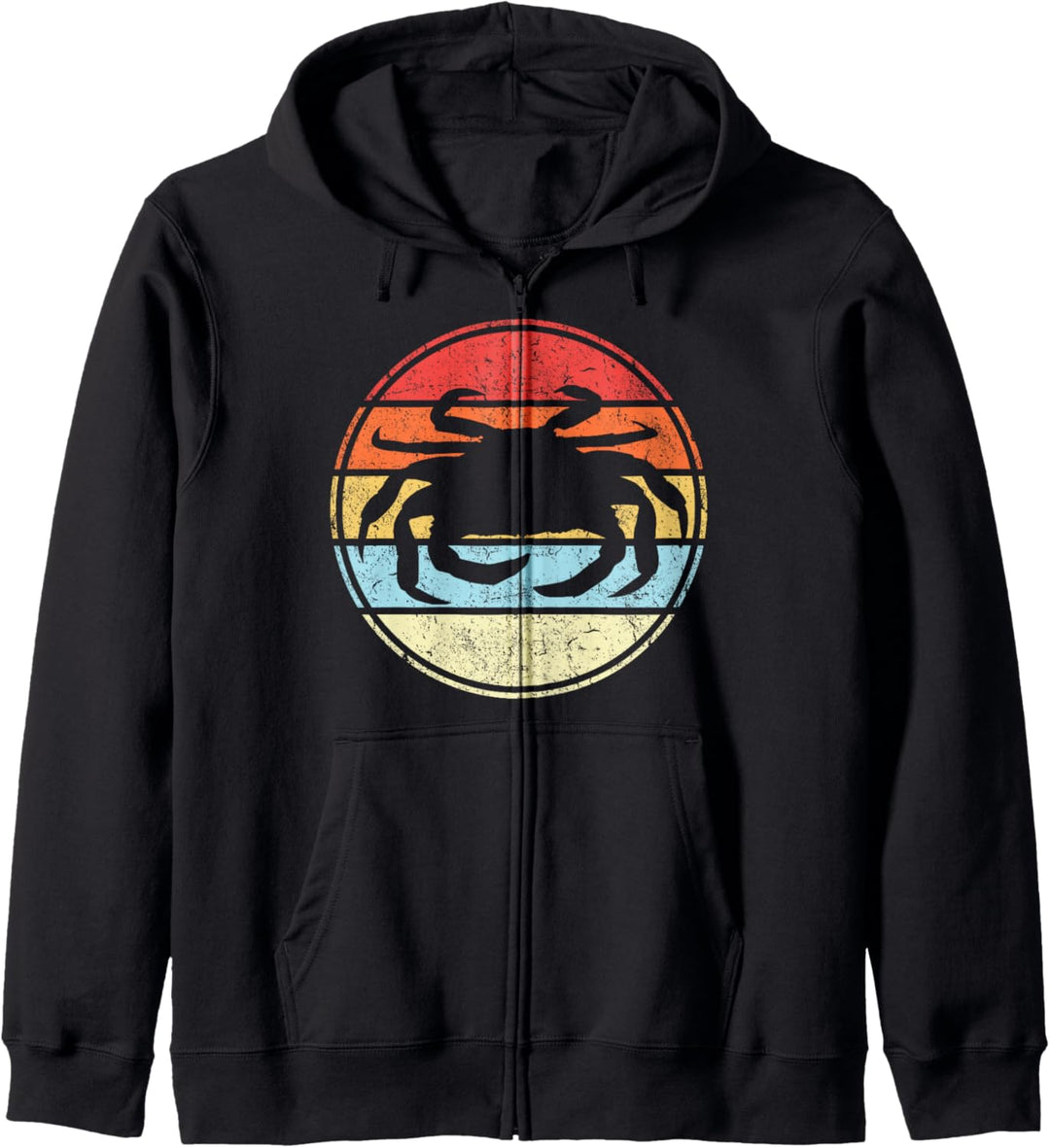 Vintage-Krabbe Grafische Silhouette 60er 70er Jahre Krabbe Kapuzenjacke