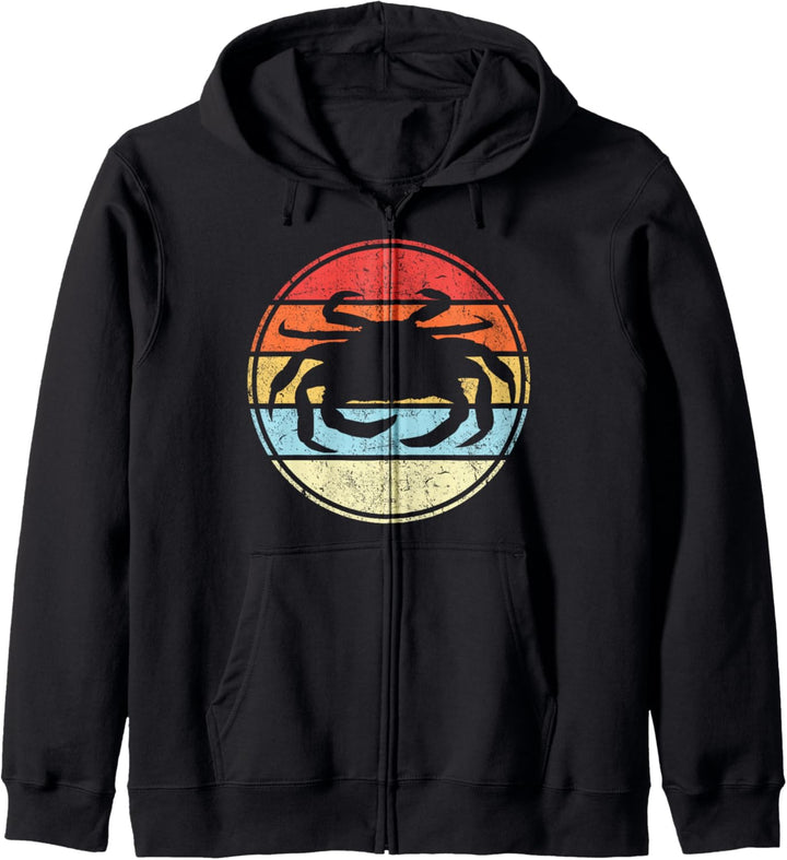 Vintage-Krabbe Grafische Silhouette 60er 70er Jahre Krabbe Kapuzenjacke