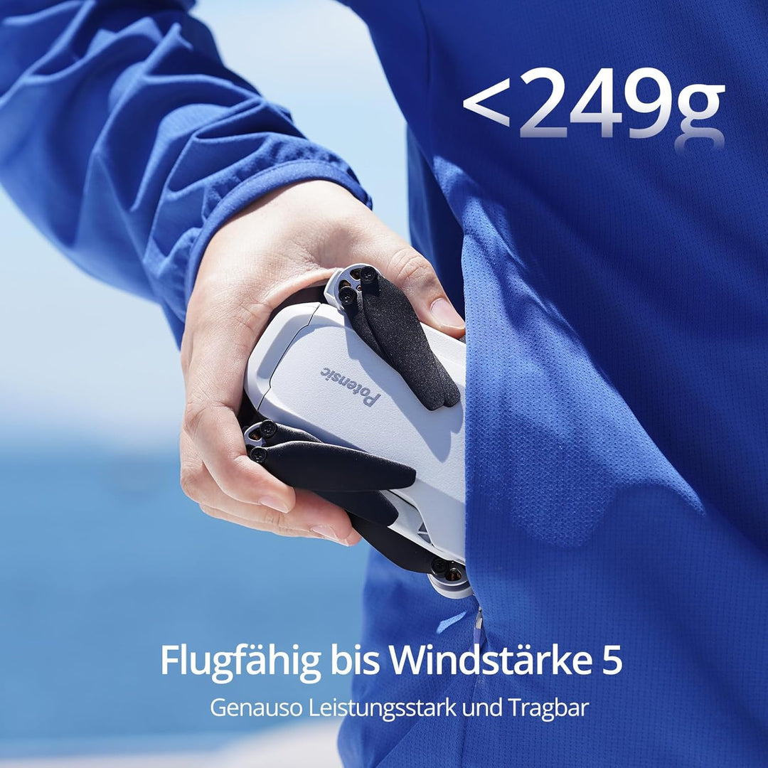 Potensic ATOM SE GPS Drohne mit 4K EIS Kamera, 3 Akkus 93 Min. Flugzeit, unter 249g, 4km FPV Übertra