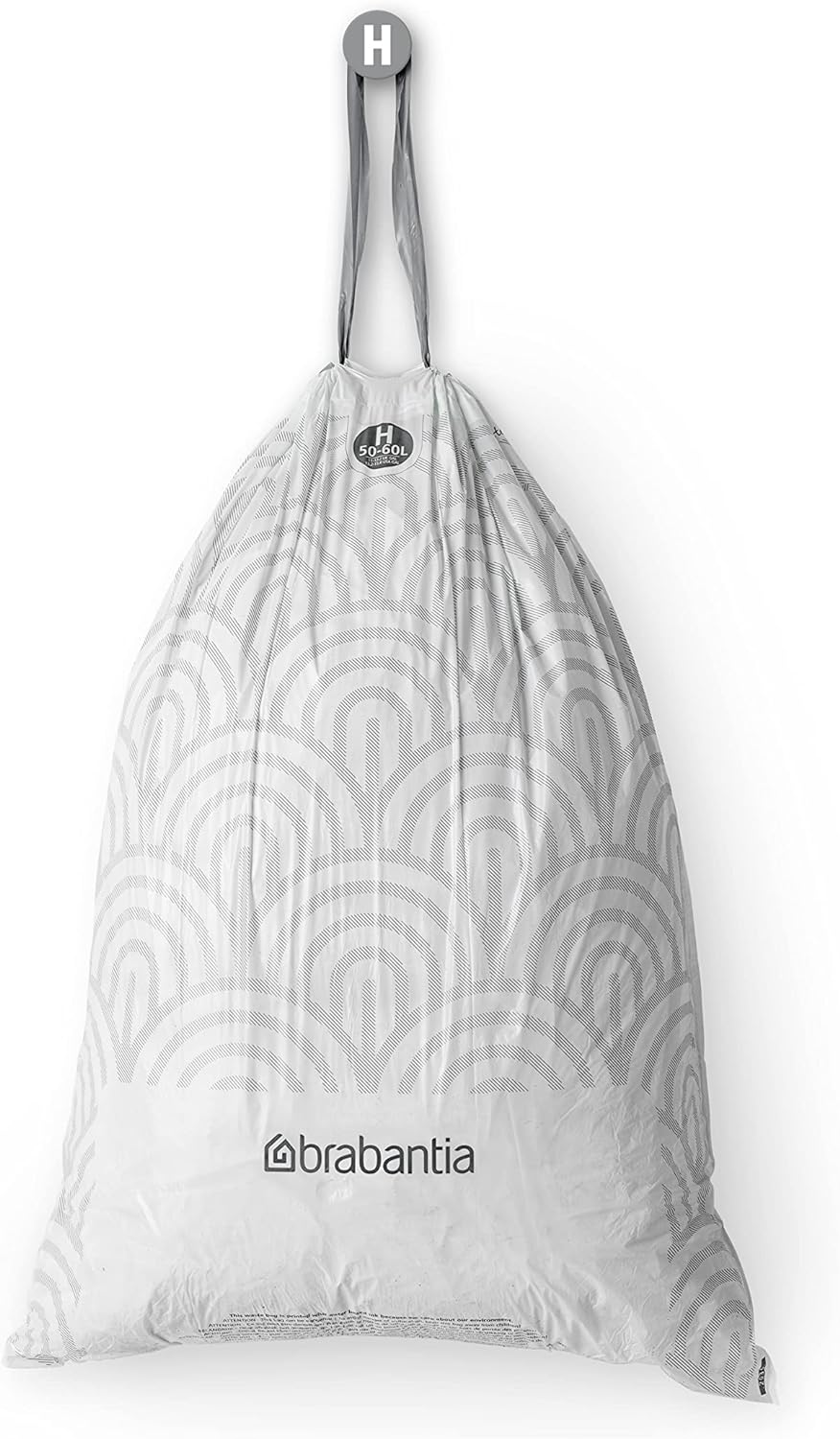 Brabantia Müllbeutel PerfectFit Multipack (Code H - 50l / 60L) Extra Starke Müllsäcke mit Zugband, 6