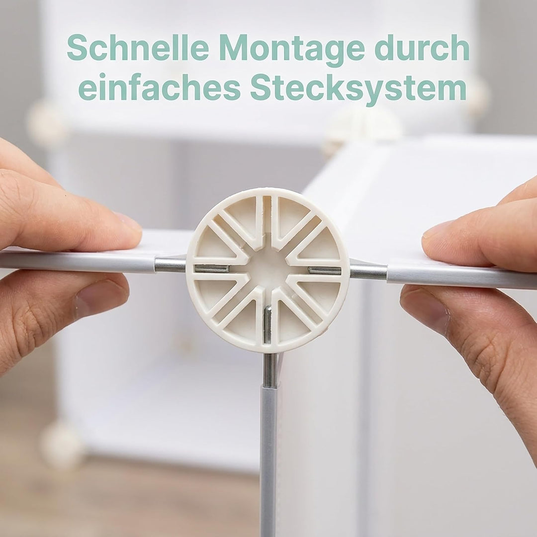Relaxdays Regalsystem mit Türen, Raumteiler Kunststoff, Standregal 9 Fächer, Badregal offen, HBT: 95