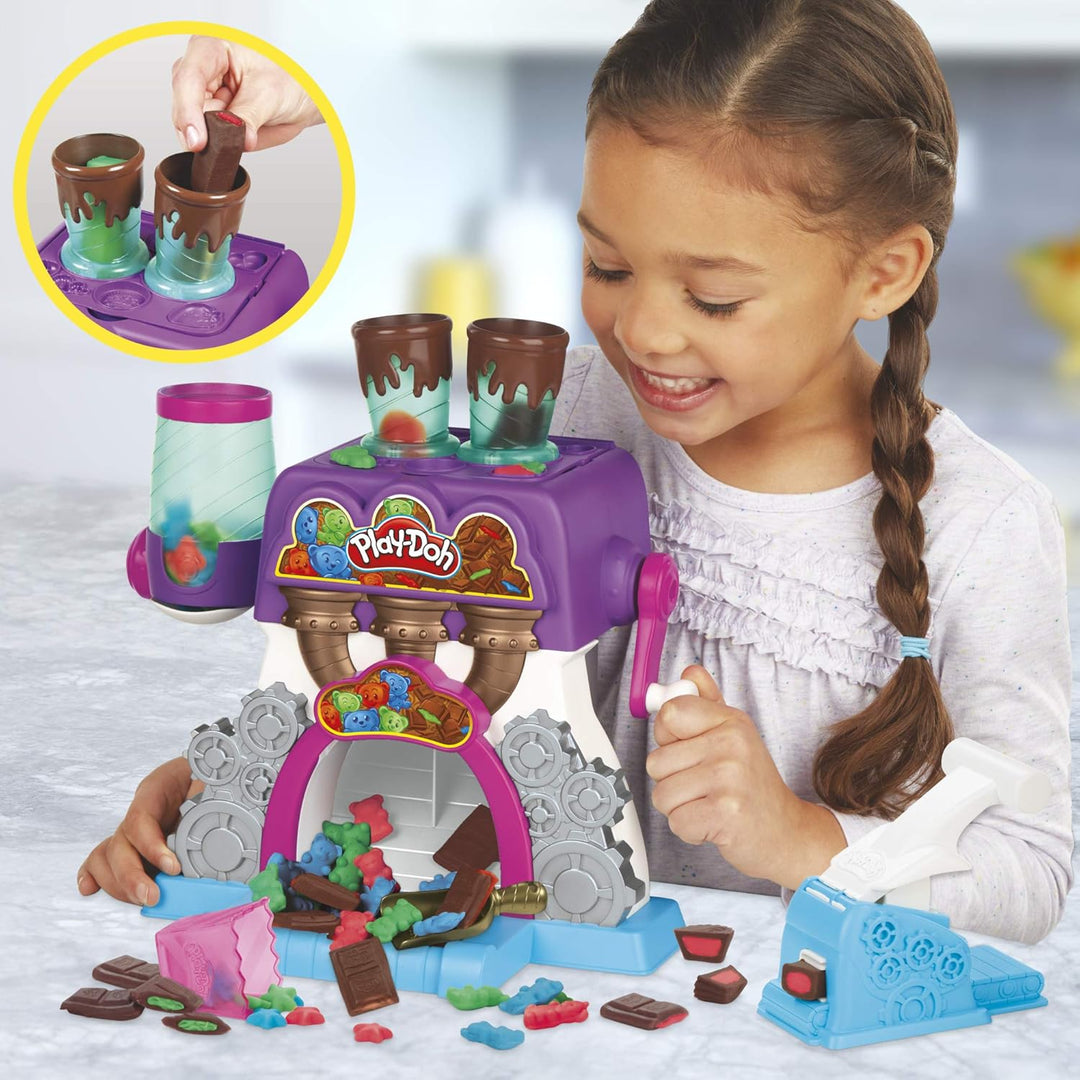 Play-Doh Kitchen Creations Bonbon-Fabrik für Kinder ab 3 Jahren mit 5 Farben Single, Single