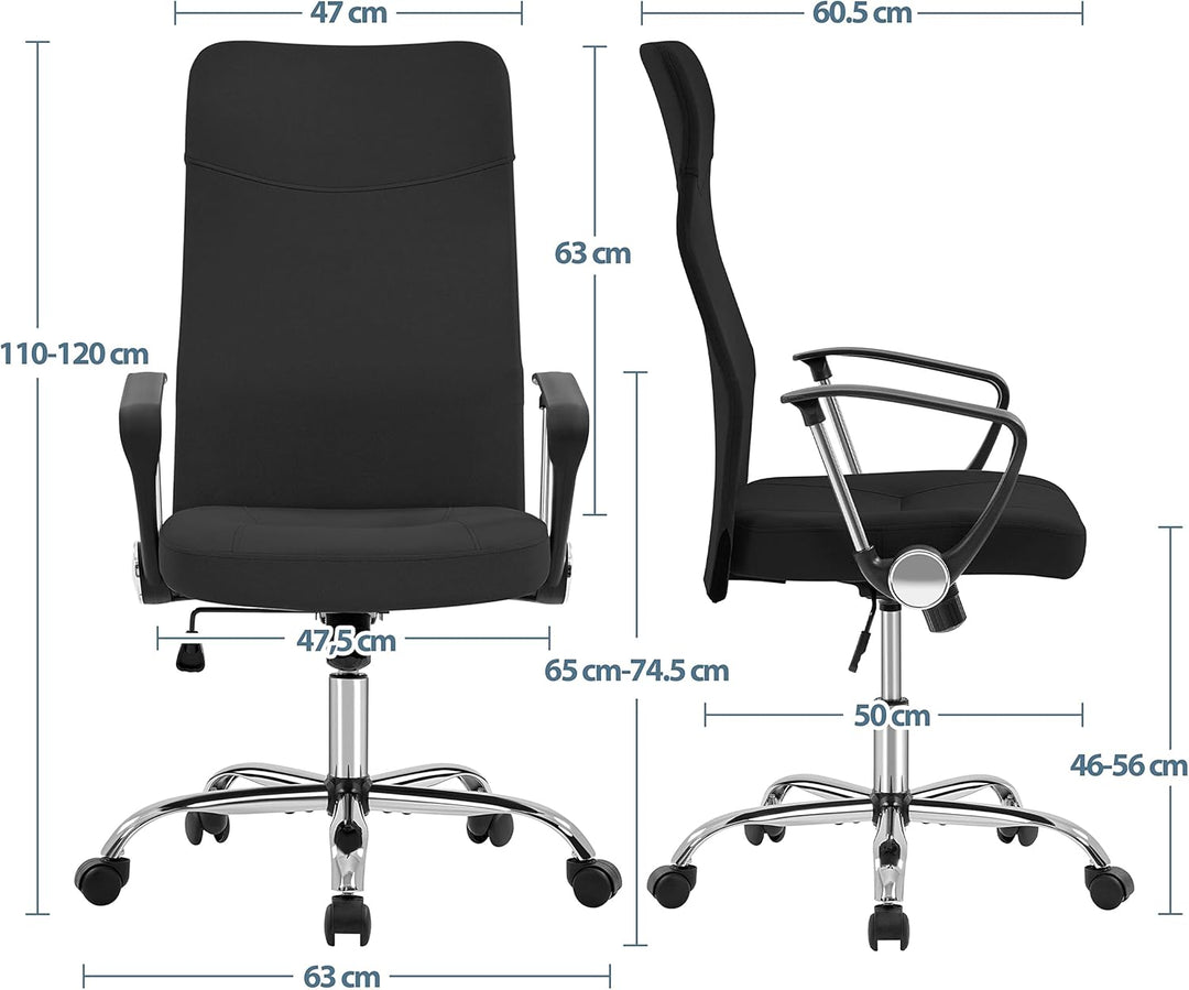 Yaheetech Bürostuhl, ergonomischer Schreibtischstuhl, chefsessel Computerstuhl, 360° Drehstuhl mit k
