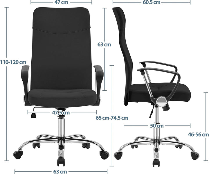 Yaheetech Bürostuhl, ergonomischer Schreibtischstuhl, chefsessel Computerstuhl, 360° Drehstuhl mit k