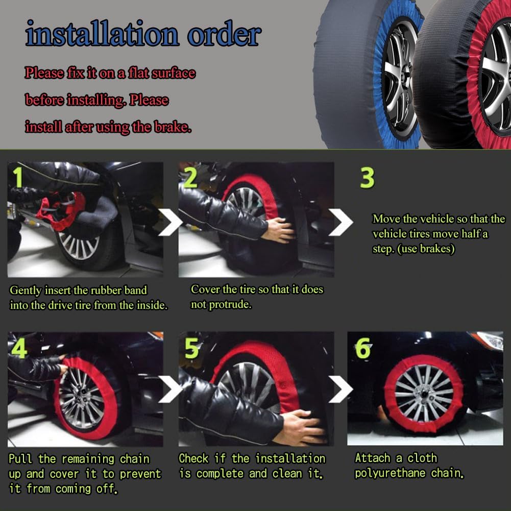 Schneeketten Auto Textilschneekette Washable Schnellmontage BL76, BL76
