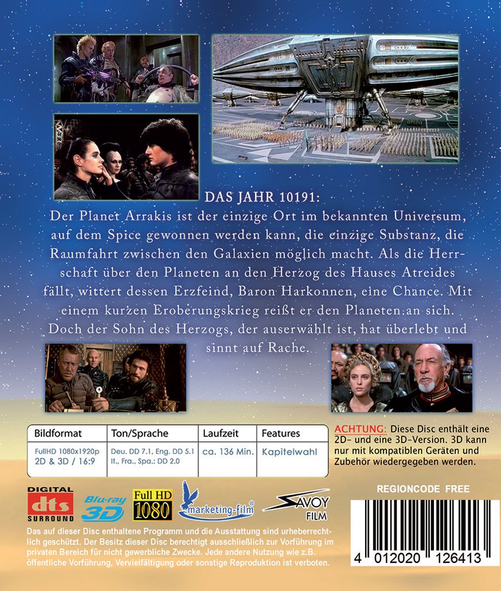 DUNE - Der Wüstenplanet (Real 3D Blu-ray Version), 3D