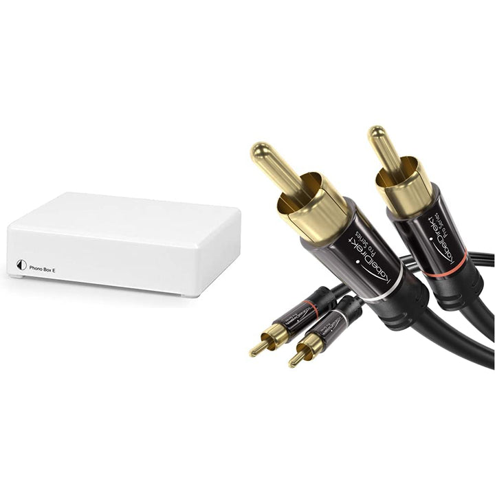 Pro-Ject Phono Box E, Phono Vorverstärker (Weiss) & KabelDirekt – 1 m – Cinch-Kabel, 2 Cinch auf 2 C