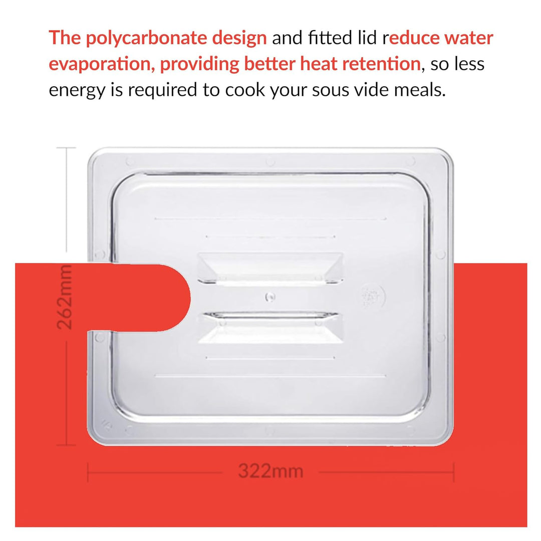 SousVideTools Container aus Polycarbonat, 11,6 l, mit Deckel passend für den iVide 2.0 Sous-Vide-Sti