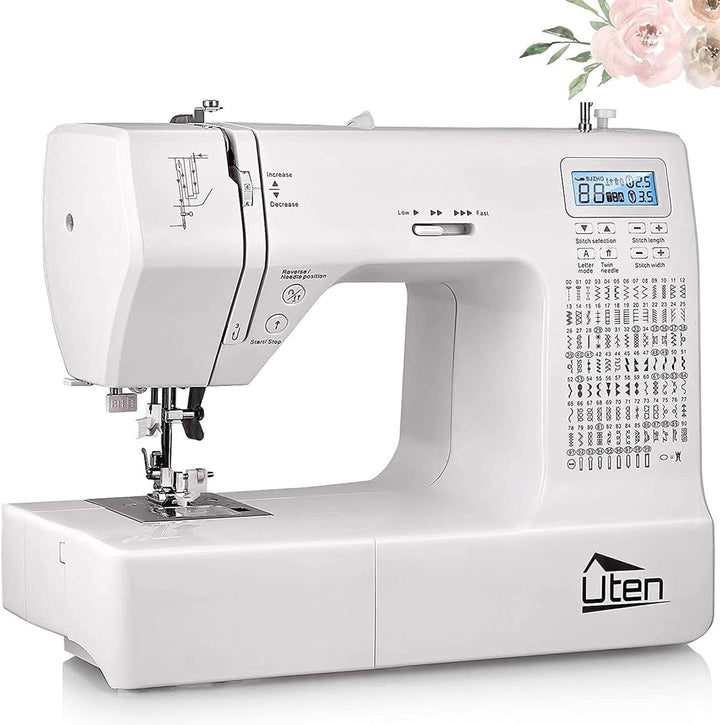 Uten Nähmaschine Elektronisch Freiarm mit 200 Stiche, Für Profi Anfänger DIY Begeister Sewing Machin