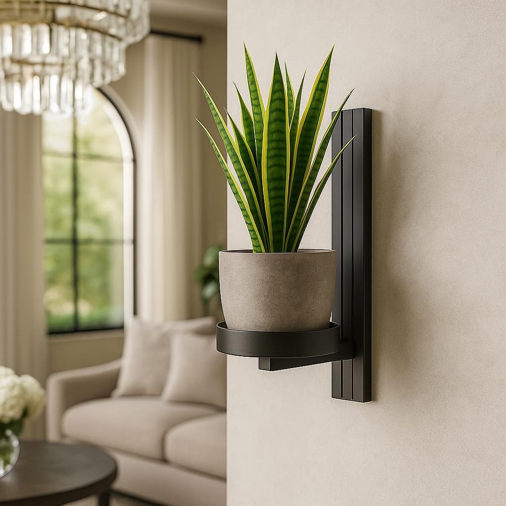 Pflanzregal Wand - Blumenhalter Hängend - aus Metall, Moderne Wand Deko für Wohnzimmer, Jugendzimmer