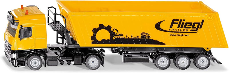 siku 3537, LKW mit Muldenkipper, 1:50, Metall/Kunststoff, Gelb, Kippbare Mulde