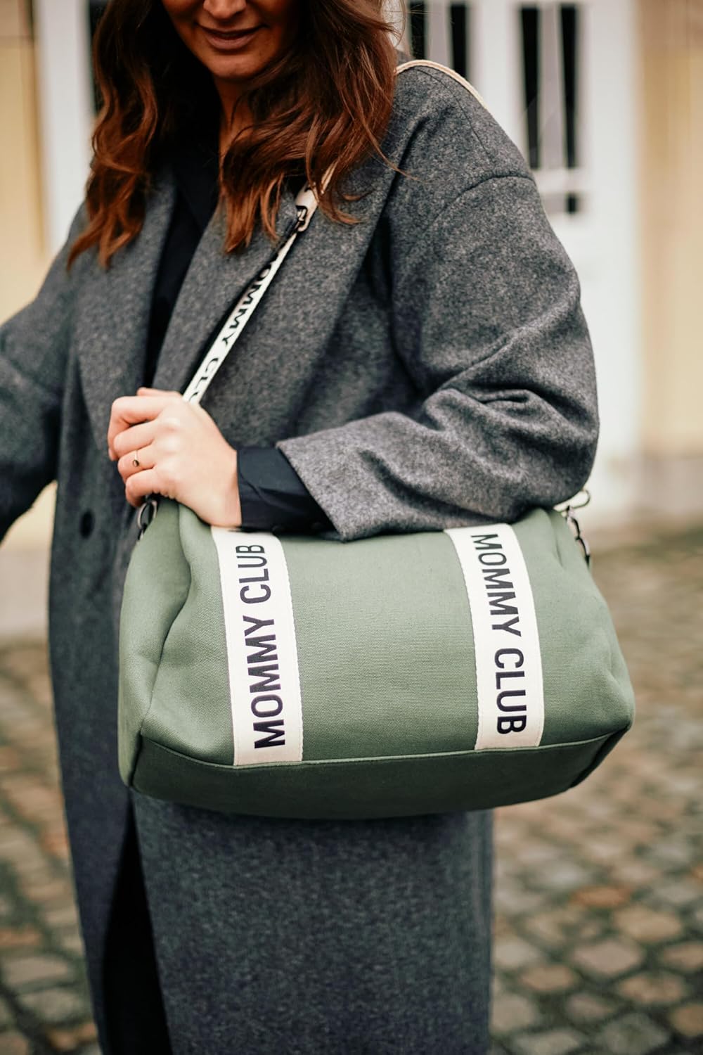 CHILDHOME, Baby Wickeltasche, Mommy Bag, Inklusive Wickelunterlage, Viele Fächer, Kinderwagenbefesti