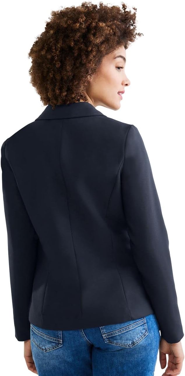 Street One Damen Basic Blazer mit Raffungen 38 Deep Blue, 38 Deep Blue