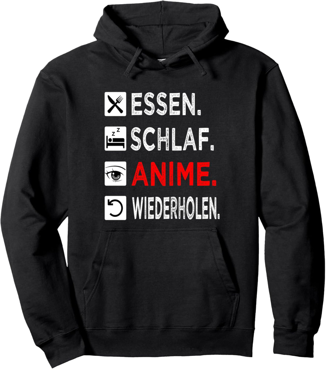 Japan Anime Essen Schlaf Anime Wiederholen Anime und Manga Pullover Hoodie