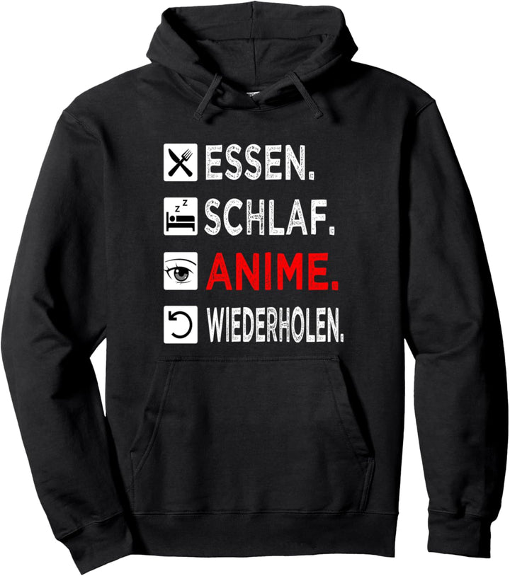 Japan Anime Essen Schlaf Anime Wiederholen Anime und Manga Pullover Hoodie