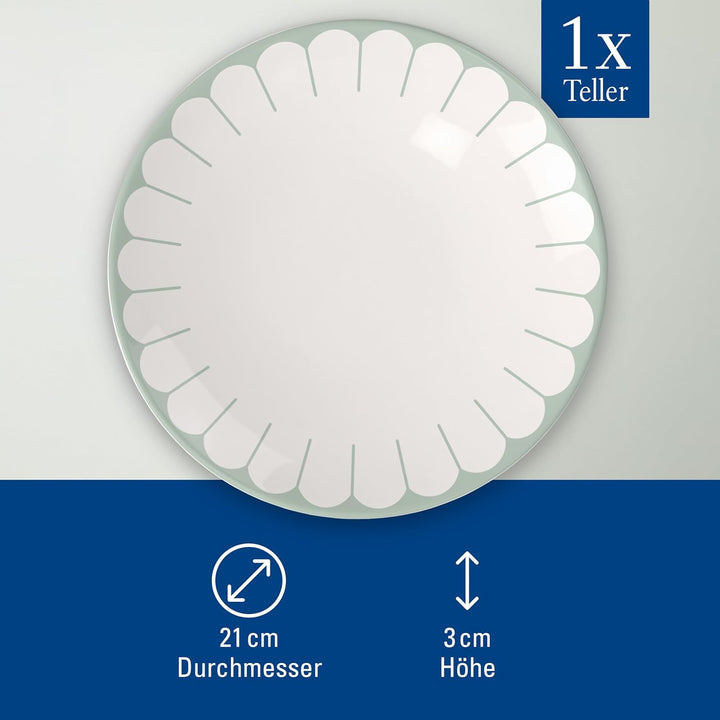 Villeroy & Boch - Fleur vert Frühstücksteller grün, Spülmaschinenfest, Mikrowellensicher, Desserttel