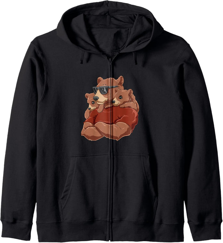 Strong Dadabear - Vater Kinder Tochter Sohn Papa Kapuzenjacke