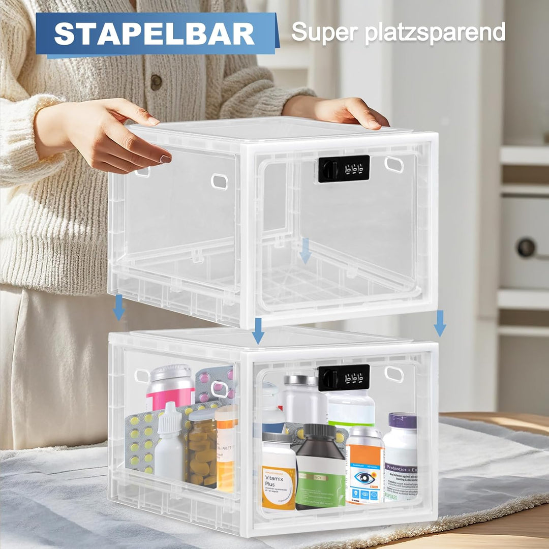 Gemaxvoled Abschliessbare Box, durchsichtige Box für Medikamente, Premium-Material abschliessbare La