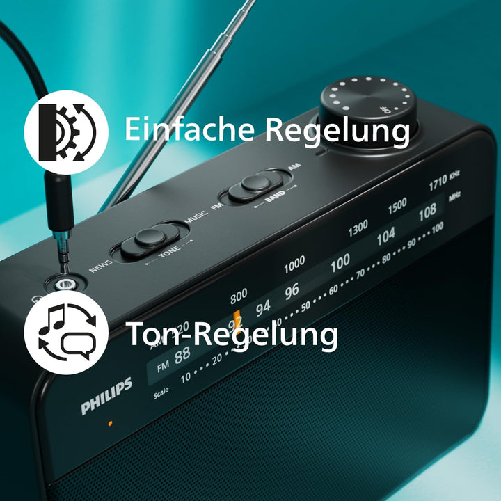 Philips TAR2509 FM-/MW-Kofferradio Portable, Portable