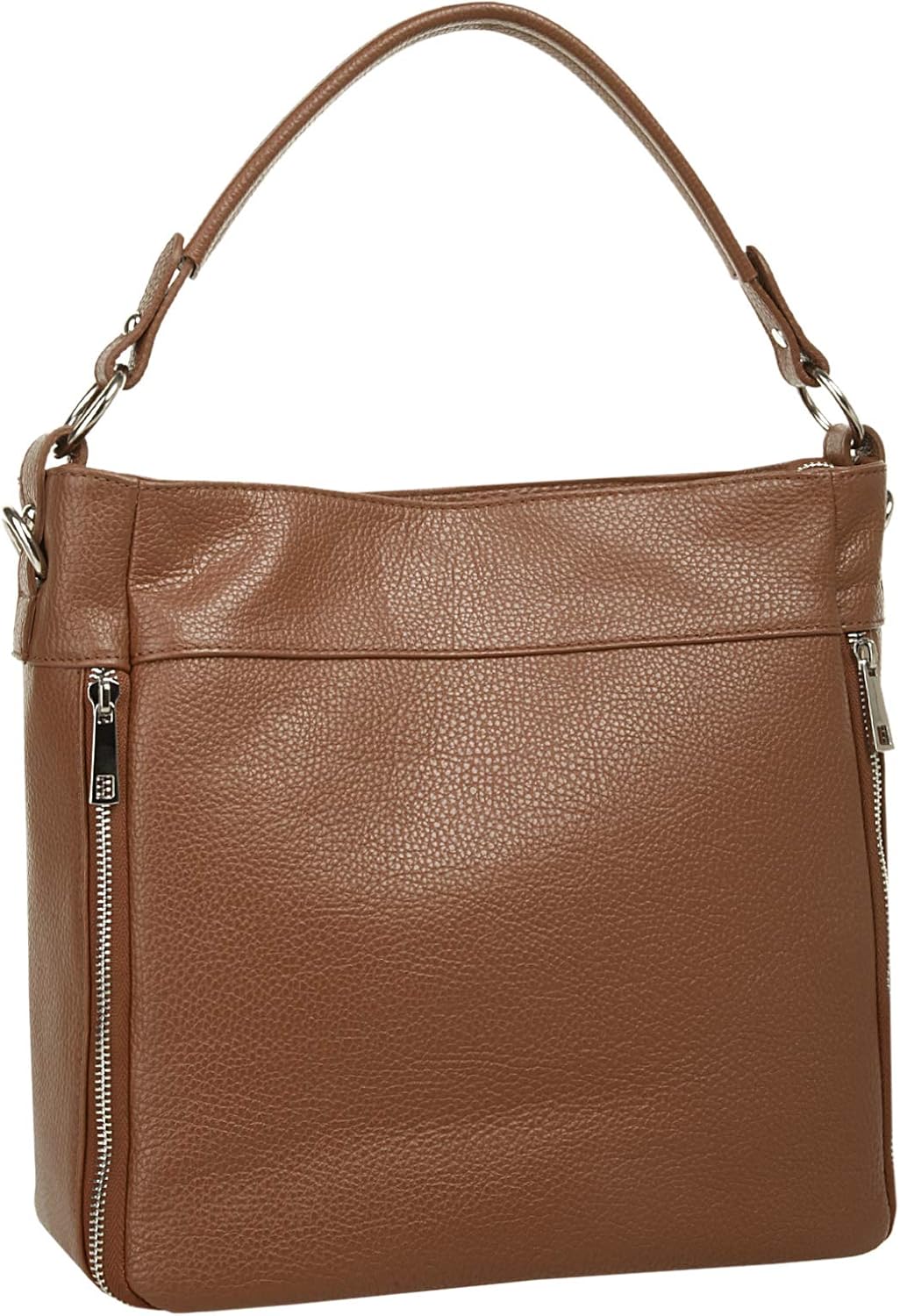 Handtasche Echt Leder Damen Made in Italy, Smartphonefach, Damentasche aus Rindleder, Umhängetasche