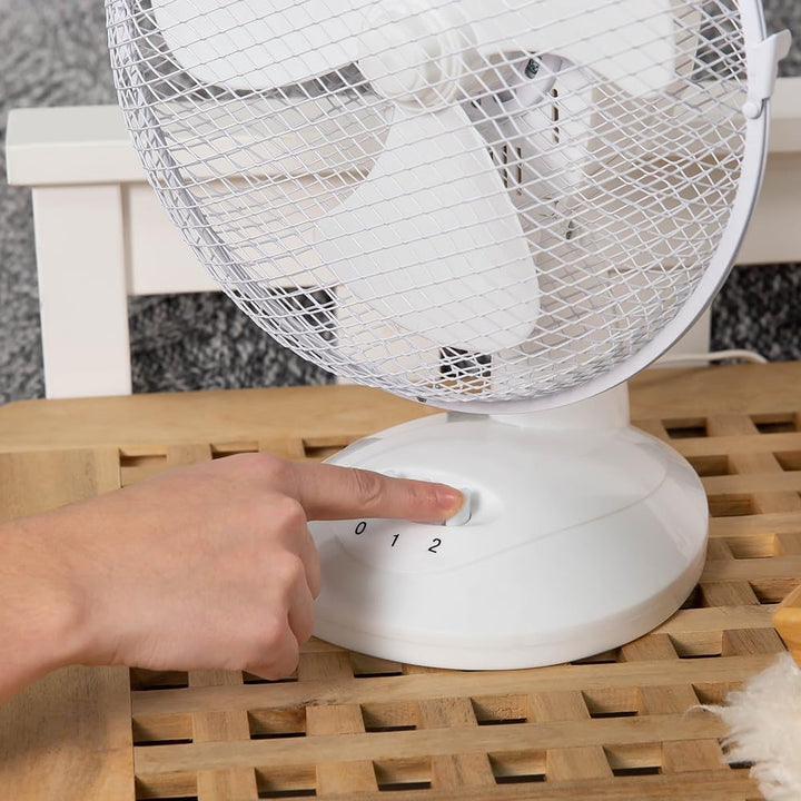 Russell Hobbs RHPDF0921 Tischventilator, tragbar, 23 cm, 2 Geschwindigkeiten, Weitwinkel-Schwenken,