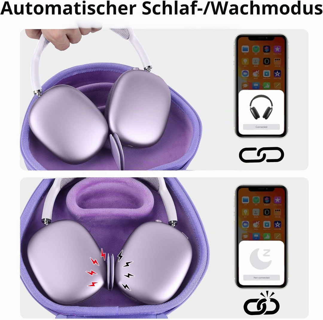 Hart Schutzhülle kompatibel mit Apple AirPods Max Kopfhörer Lila, Lila