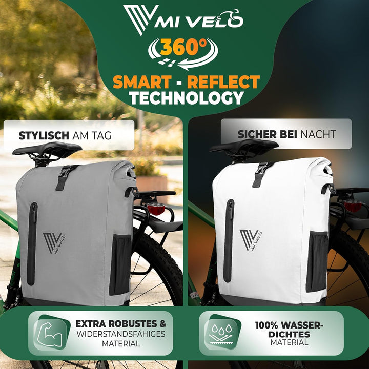MIVELO - 3in1 Fahrradtasche für Gepäckträger, 100% wasserdicht &amp; PVC-frei, Fahrradtasche Rucksack &amp;