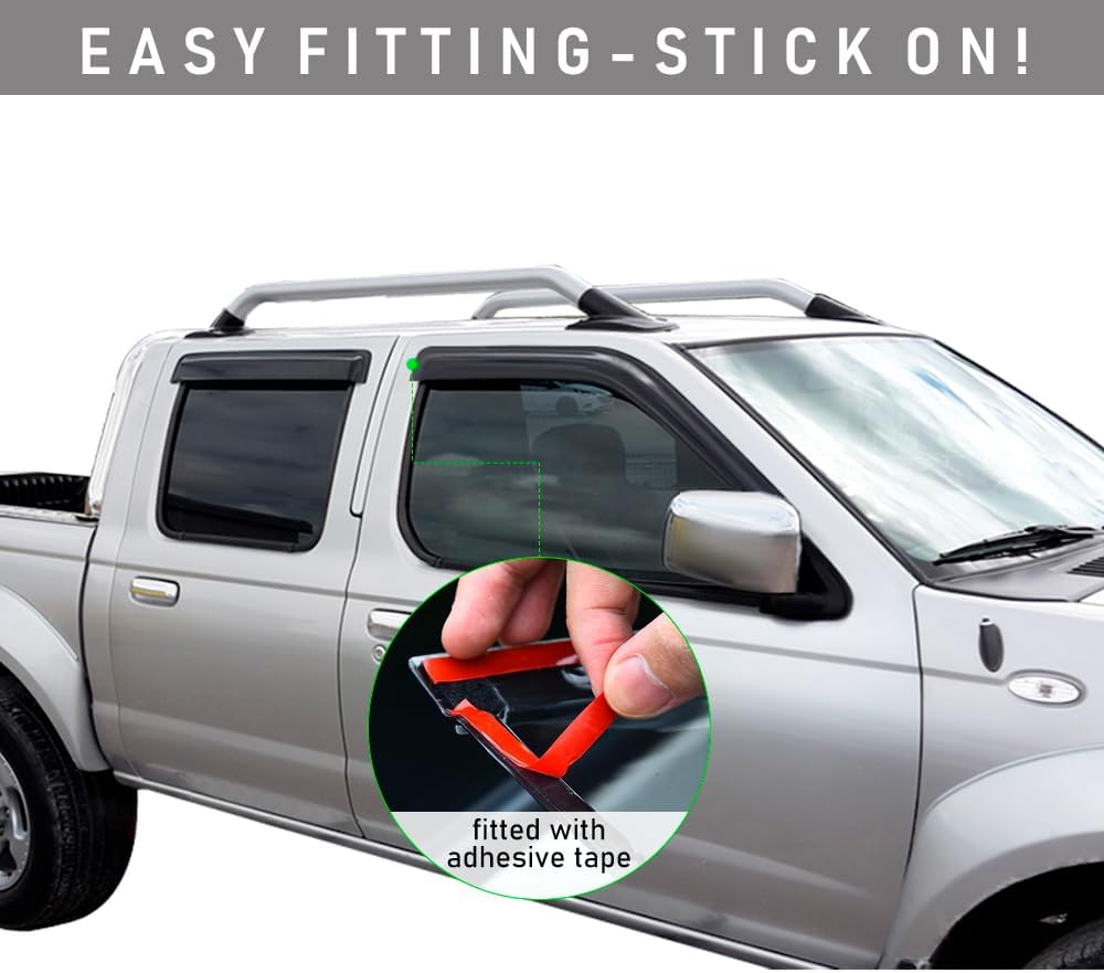 JHCHAN Windabweiser Regenabweiser für Nissan NAVARA D22 Nissan Navara np300 1997-2005 4×4 Pickup Dop