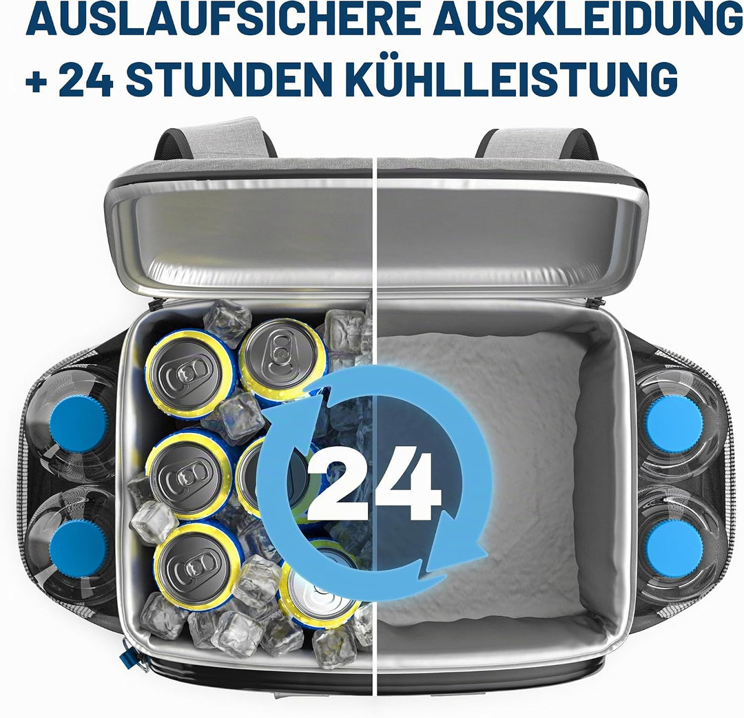 Everlasting Comfort Kühlrucksack für Strandausflüge und Wanderungen, grosse, Rucksack kühltasche mit