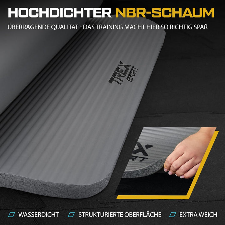 Gymnastikmatte Fitnessmatte 2cm TX-029NGM | NBR Yogamatte Pilates 190×80×2cm | Trainingsmatte rutsch
