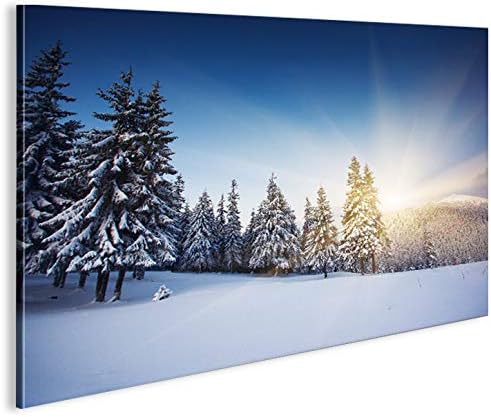 islandburner Bild Bilder auf Leinwand Winterlandschaft Alpen Berge Schnee 1p XXL Poster Leinwandbild