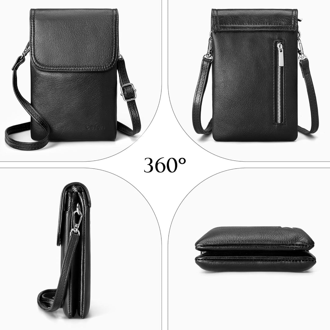 befen Echtleder Handytasche zum Unhängen Damen, Moderne Handytasche Kleine Umhängetasche Damen Genui