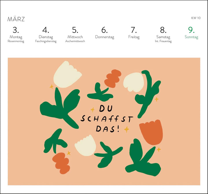 Postkartenkalender 2025: Jeden Tag ein kleines Glück: Wochenkalender zum Aufstellen, Tischkalender m