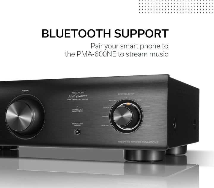 Denon PMA-600NE Vollverstärker mit 70W pro Kanal und Bluetooth, silber Silber Single, Silber Single
