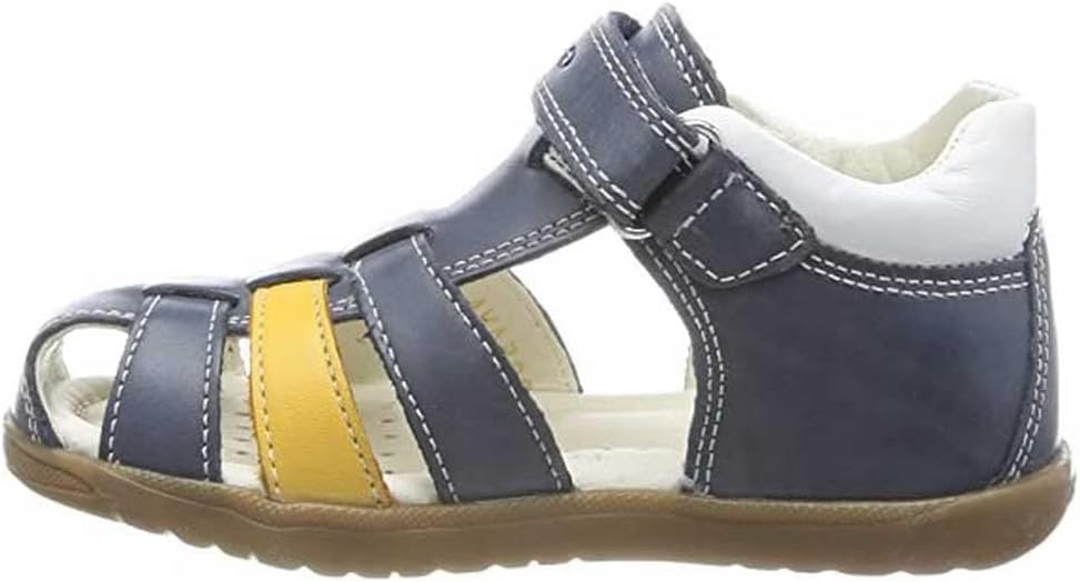 Geox Mädchen B Macchia GirlFirst Walker Shoe 26 EU Navy Dk Yellow, 26 EU Navy Dk Yellow