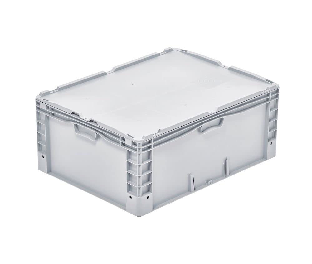SuperSparSet 4x Auflagedeckel für Euro-Norm Grossbehälter | BxT 60x80cm | Grau | Eurobox, Transportb