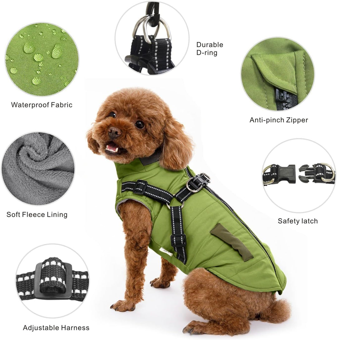 Hunde Winterjacken,Warme Hundemäntel Reflektierend Hundekleidung wasserdichte Welpenweste für kaltes