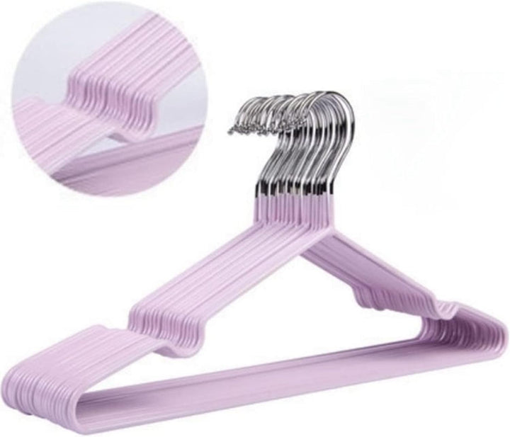 10 Stück Kleiderbügel Metall, Platzsparender Organizer Kleiderbügel für Kleiderschränke, Rillendesig