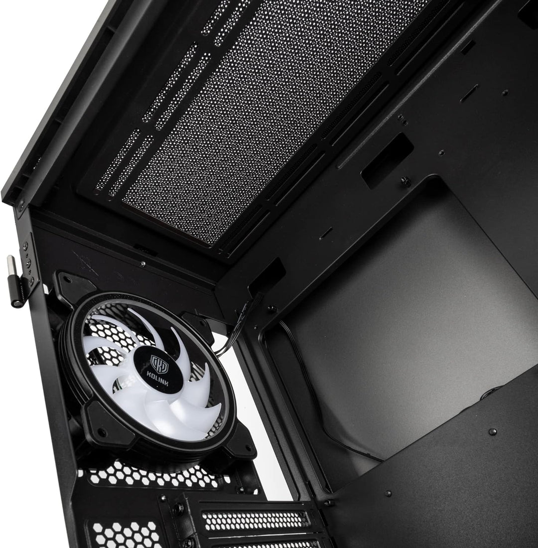 Kolink Stronghold Prism RGB Schwarz - Gaming PC Gehäuse EATX mit Mesh-Front, Abnehmbares Verdeck, Au