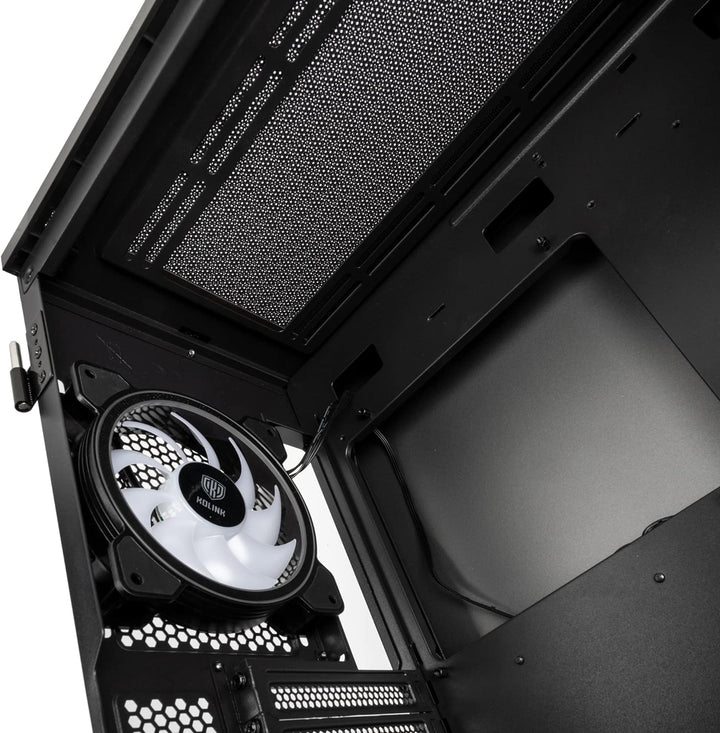 Kolink Stronghold Prism RGB Schwarz - Gaming PC Gehäuse EATX mit Mesh-Front, Abnehmbares Verdeck, Au