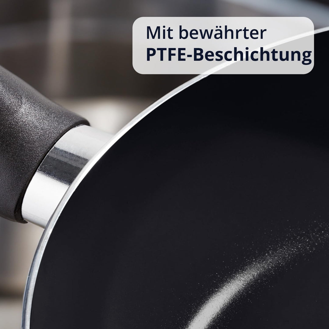 KHG 3er Set Bratpfannen 20 cm 24 cm 28 cm - Pfannenset 3-teilig aus Aluminium Induktion Antihaft - K
