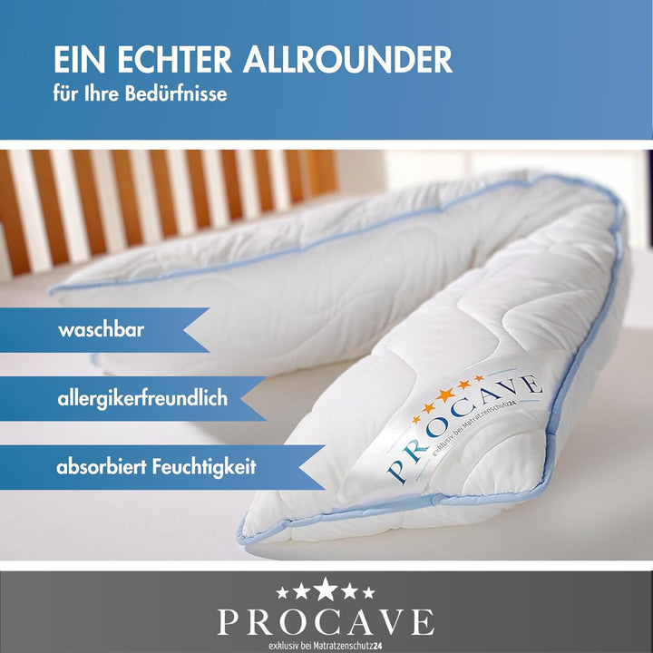 PROCAVE Seitenschläferkissen Top Cool - weiches Stillkissen - atmungsaktives Schwangerschaftskissen