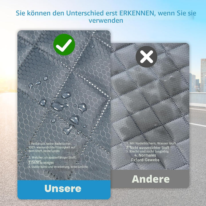 ANOSOSPECIAL Grauer Hunde-Autositzbezug für Rücksitz, Haustierfreundlich und wasserdicht, universell