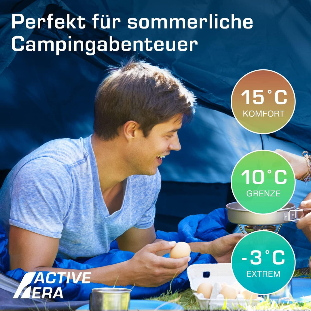Active Era Deckenschlafsack - Sleeping Bag, -3°C bis 15°C Sommer, Frühling, Herbst - Leichter Schlaf
