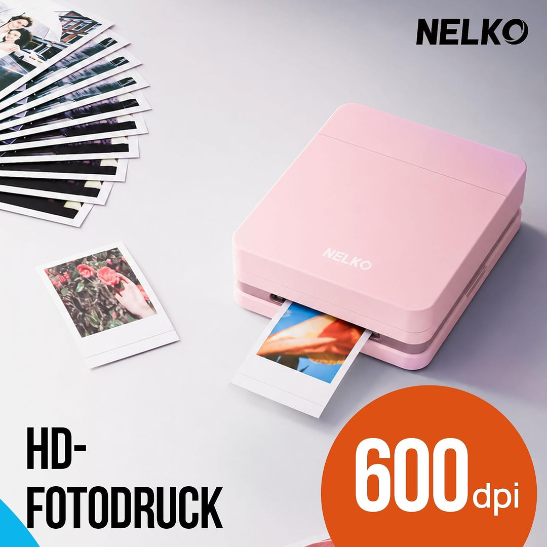 Nelko Fotodrucker PP01 Farbe Tragbarer Mini Fotodrucker, Rosa