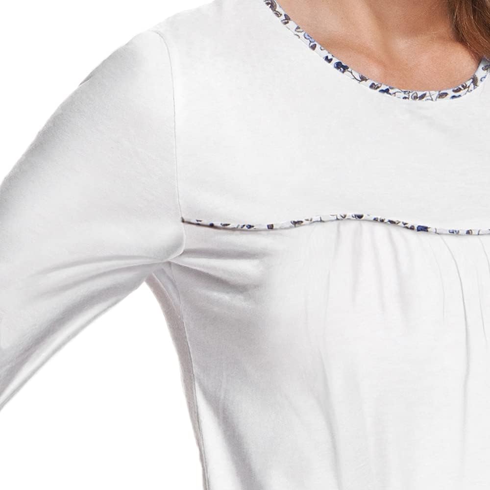 e.FEMME Damen Schlafanzug Nicole 151 aus Viskose/Elasthan 36 Ecru/Zweige, 36 Ecru/Zweige