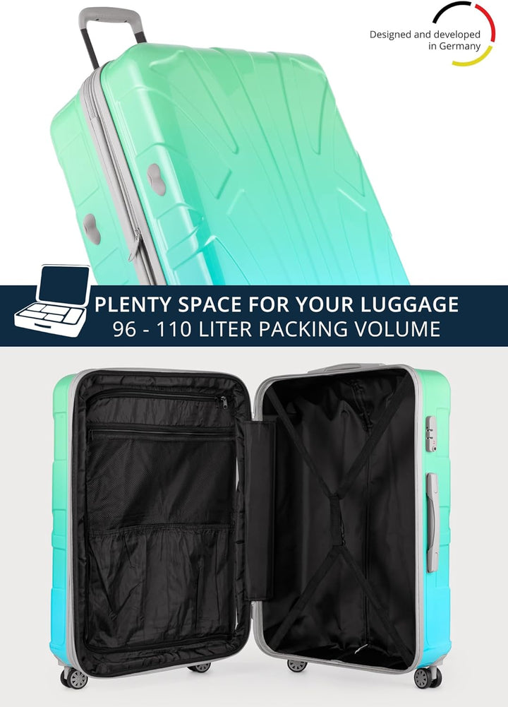 suitline - grosser Hartschalen-Koffer Koffer Trolley Rollkoffer XL Reisekoffer, TSA, 76 cm, ca. 96-1