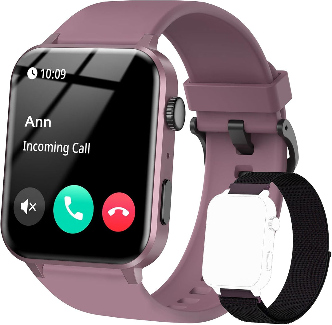 IOWODO Smartwatch Damen Herren 1,85 Zoll Uhren Fitnessuhr Sportuhr mit Schrittzähler Herzfrequenzmon