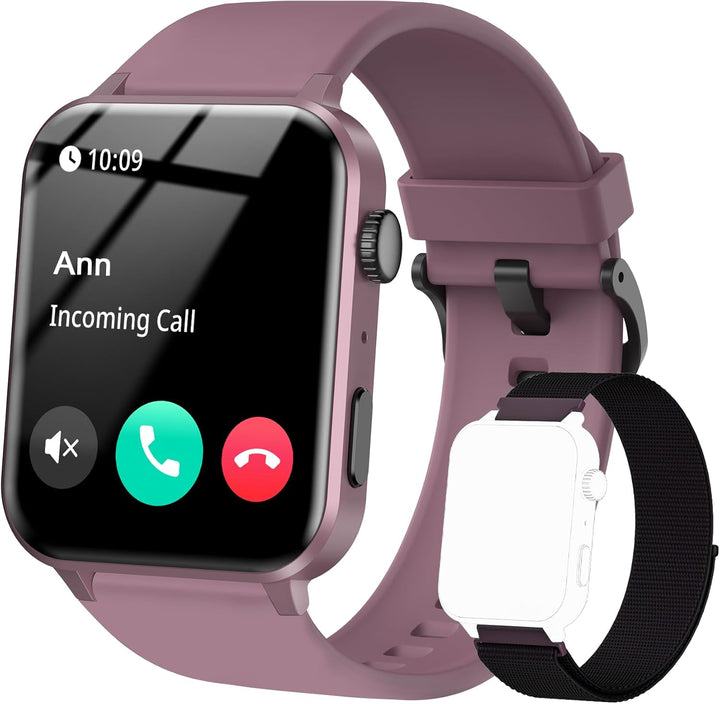 IOWODO Smartwatch Damen Herren 1,85 Zoll Uhren Fitnessuhr Sportuhr mit Schrittzähler Herzfrequenzmon
