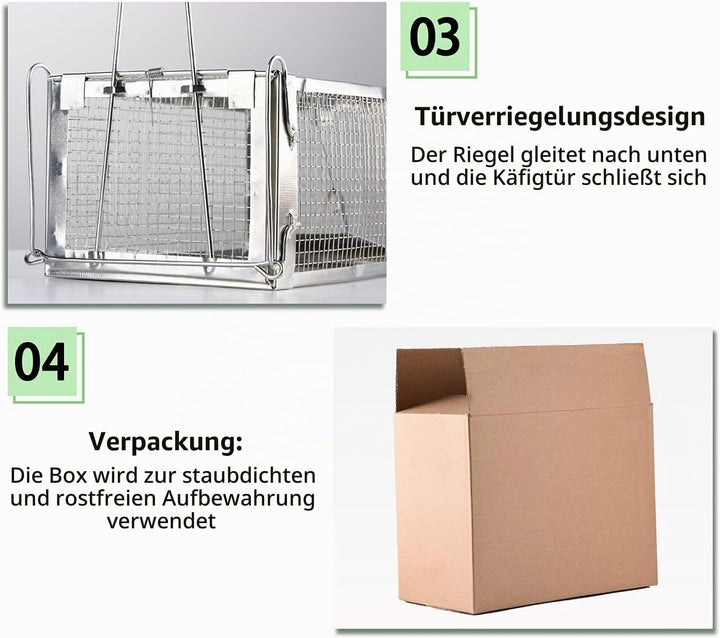 FORMIZON Lebendfalle Mausefalle, 2 Stück Rattenfalle, Premium Rattenfalle, Wiederverwendbare, Tierfa